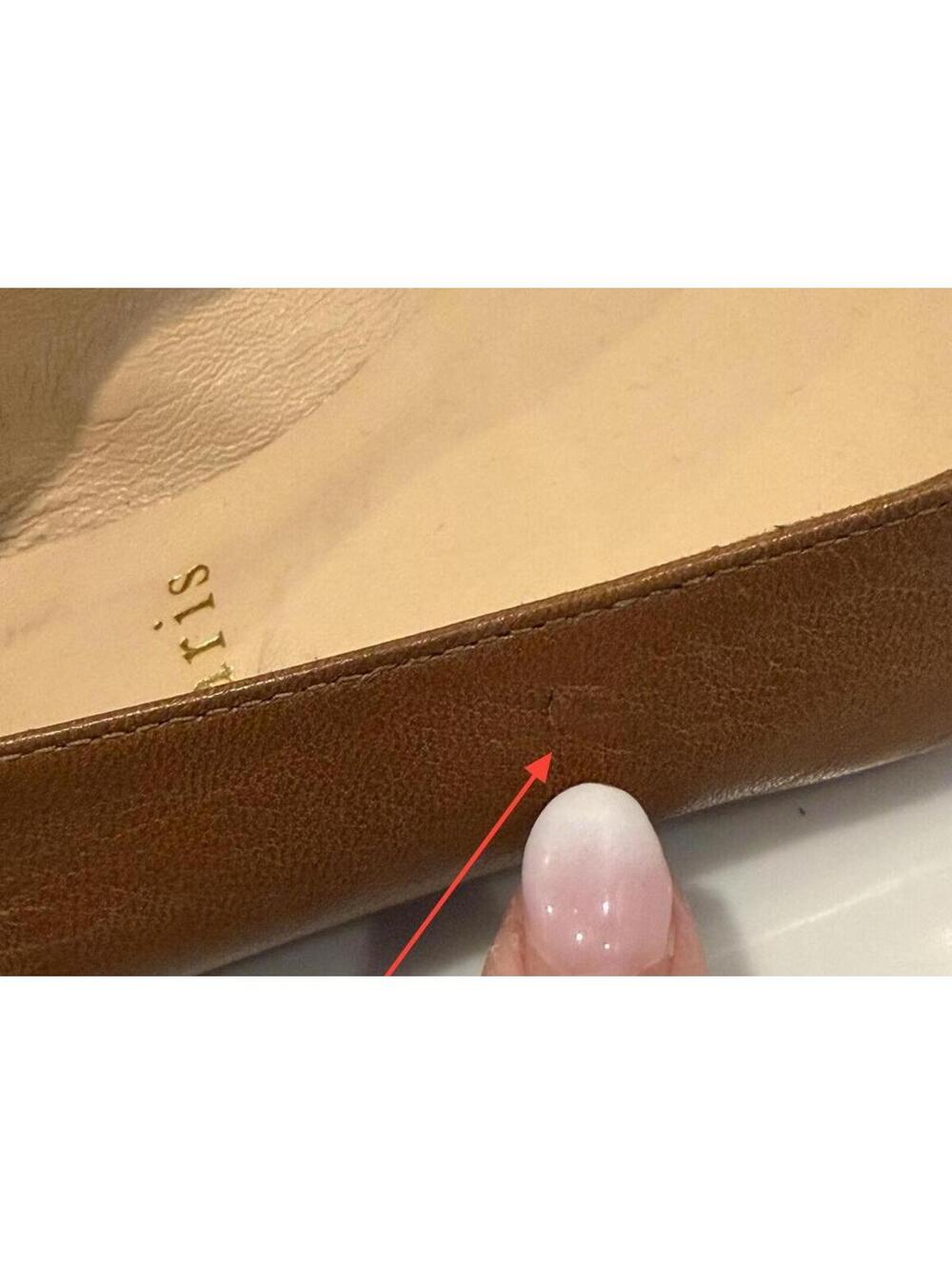 Women's Christian Louboutin Ballalla Café Crème Leather Flats - Size 36.5 - Picture 11 of 12